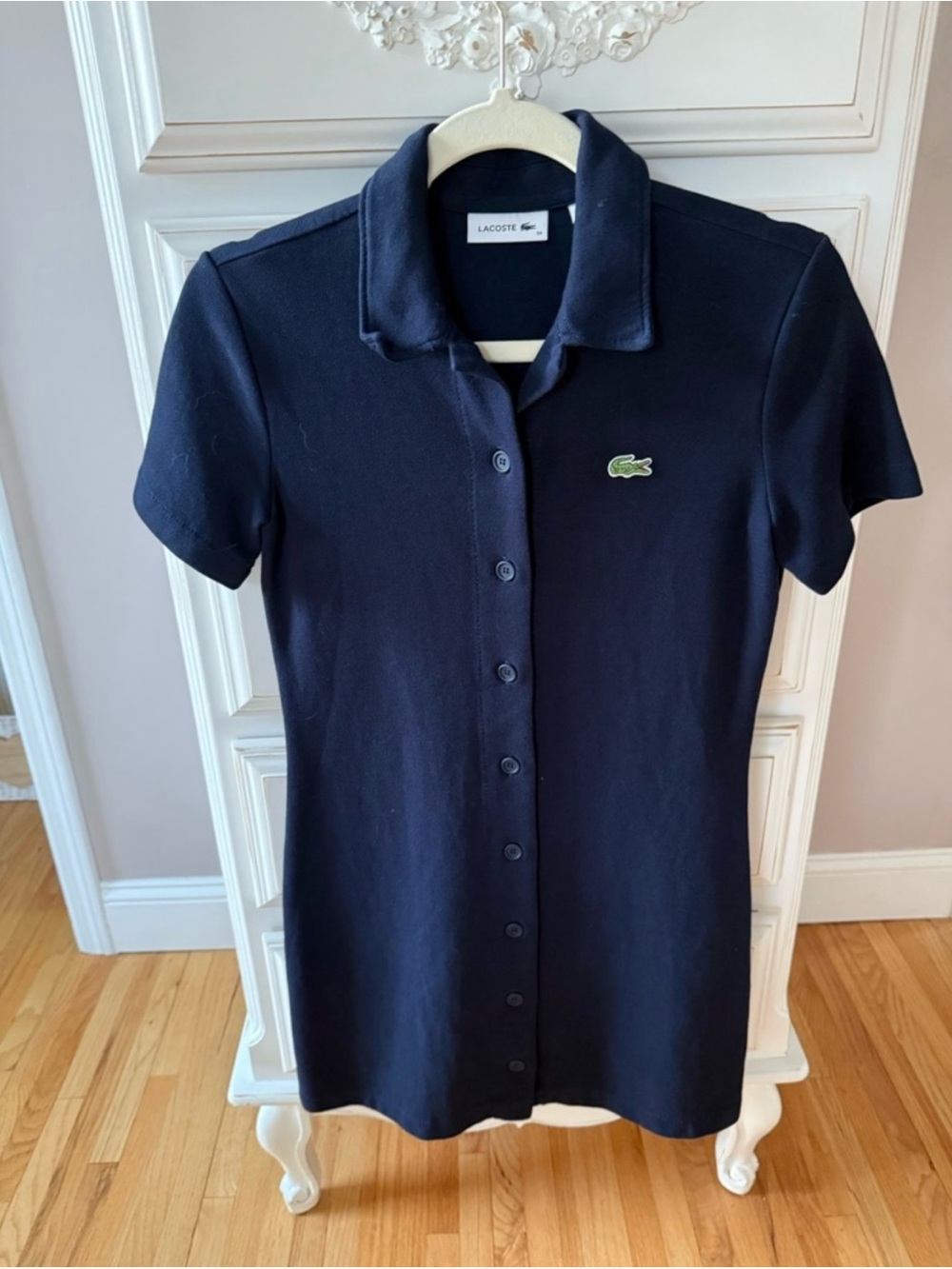 Lacoste Women's Heavy Piqué Buttoned Polo Dress - Size 34